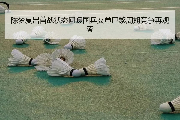 陈梦复出首战状态回暖国乒女单巴黎周期竞争再观察